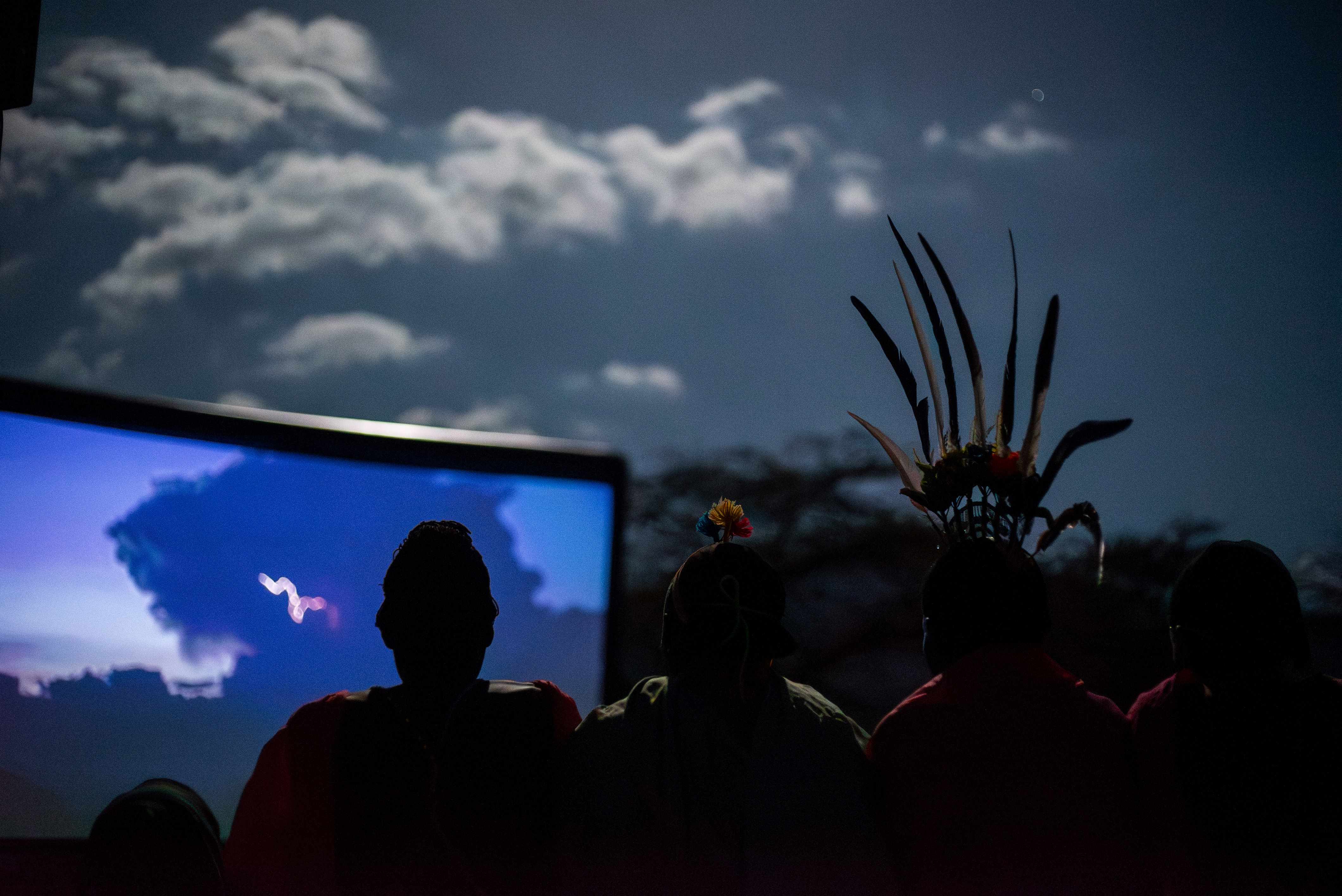 Big Screen under the full moon in Kasipo, Samburu
