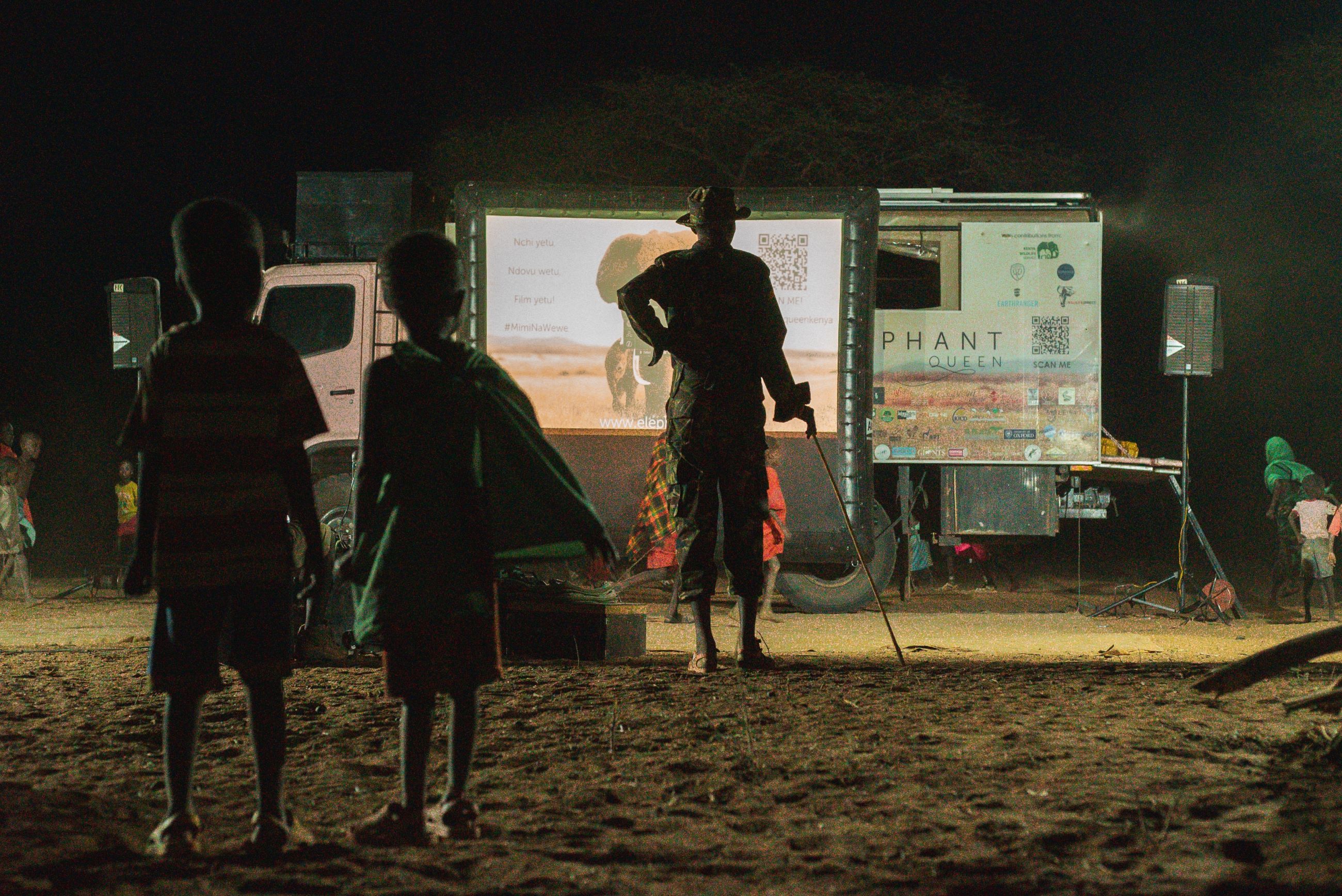 Community screening in Ltepes, Samburu