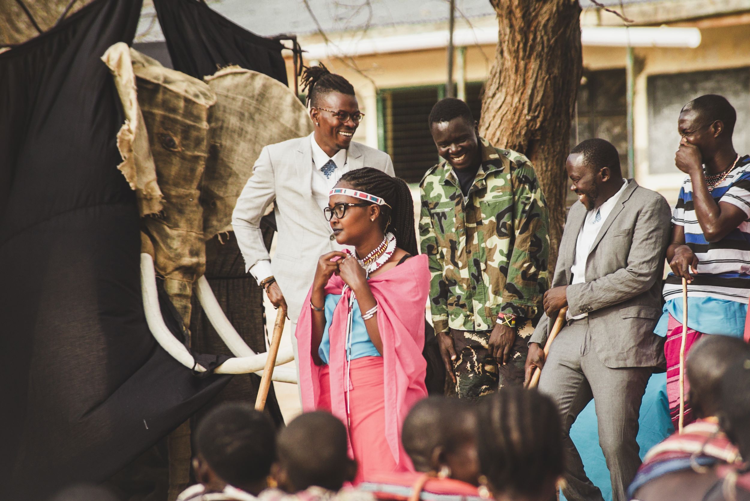 Light moment with the cast in Donyo Nasipa, Samburu
