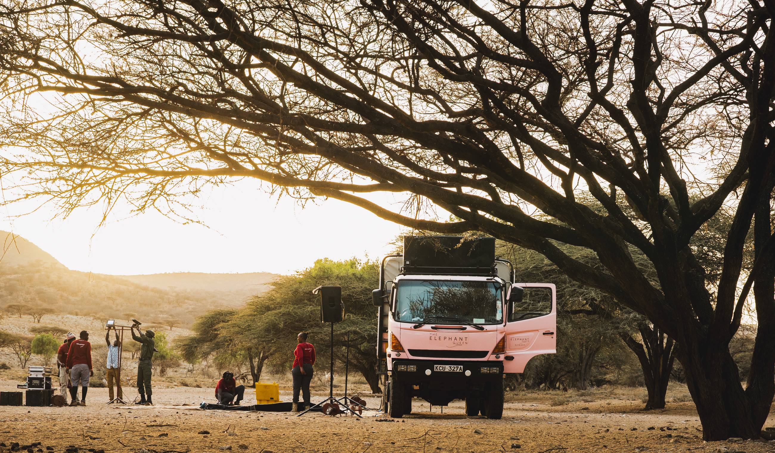 Setting up in Loldongo Samburu