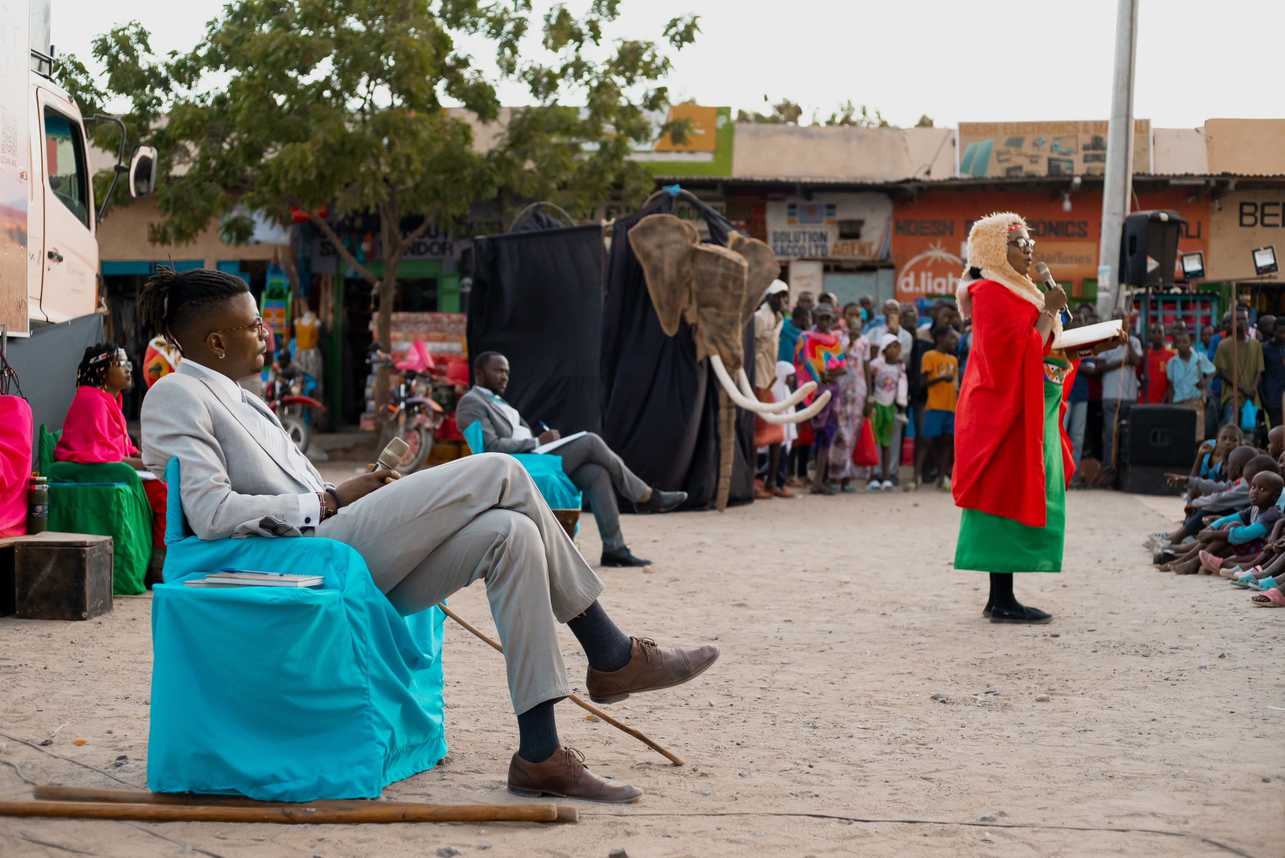 Theatre perfomance in Archers Post, Samburu